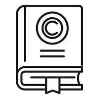 Copyright law book icon outline . Civil protection vector