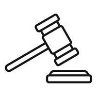 derechos de autor ley mazo icono contorno . civil decisión vector