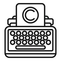 Typewriter machine copyright icon outline . Information protection vector