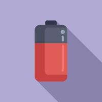 Half bank battery icon flat . Low electric mobile vector