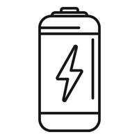 Full energy battery icon outline . Load indicator vector