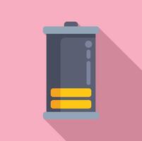 Low electric power battery icon flat . Charging indicator vector