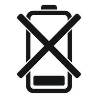 No charging battery icon simple . Cell gauge mobile vector