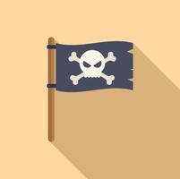 Pirate flag copyright law icon flat . Online protection vector