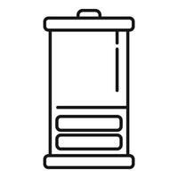 Low electric power battery icon outline . Charging indicator vector