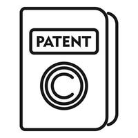 patentar derechos de autor carpeta icono contorno . acuerdo proteger vector