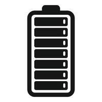 Full electrical battery icon simple . Cell capacity vector