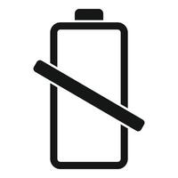 Empty battery bank icon simple . Mobile electric low vector