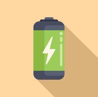 Full energy battery icon flat . Load indicator vector