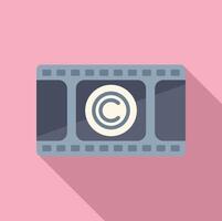 film copyright icon flat . Agreement protection vector