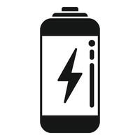 Full energy battery icon simple . Load indicator vector