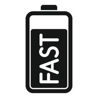 Fast battery charging icon simple . Mobile electric vector