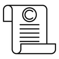 Copyright law paper icon outline . Work tax civil vector