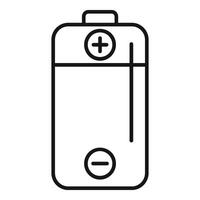 Two polar battery icon outline . Charging mobile step vector