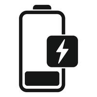 Low energy battery flow icon simple . Electric power vector