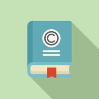 Copyright law book icon flat . Civil protection vector