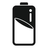 Bank battery icon simple . Electric gauge half energy vector