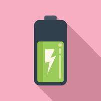 Charge battery low icon flat . Energy indicator vector