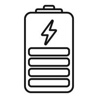 Half power energy icon outline . Cell capacity vector