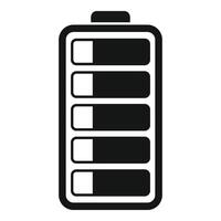 Half battery power icon simple . Mobile electric vector