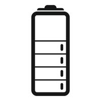 Half power battery icon simple . Charging interface vector