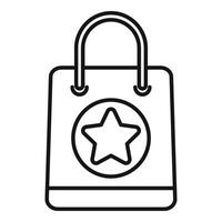 Star making bag loyalty icon outline . Contact feedback vector
