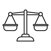 Legal scales law icon outline . Copyright decision vector