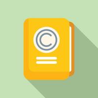 Copyright law folder icon flat . Online protection vector