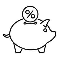 Loyalty program piggy bank icon outline . Bonus system vector