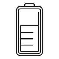 Electric charge battery icon outline . Cell capacity vector