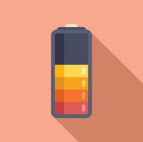 Half power battery icon flat . Charging interface vector