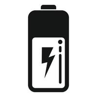 cargar batería bajo icono sencillo . energía indicador vector