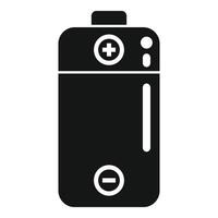 Two polar battery icon simple . Charging mobile step vector