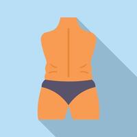 Liposuction intervention icon flat . Medicine skin vector