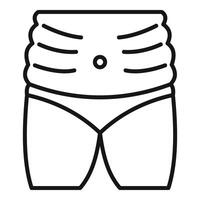 Fit fat body icon outline . Liposuction care abdominal vector
