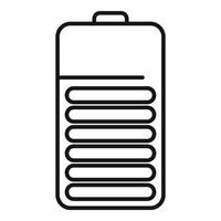 Refill battery icon outline . Power energy up vector