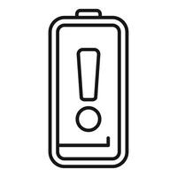 Empty alkaline battery icon outline . Charging process vector