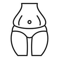 Obese body liposuction icon outline . Clinic operation vector