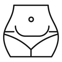 Abdominal liposuction icon outline . Obese problem vector
