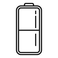 Half status battery icon outline . Cell half mobile vector