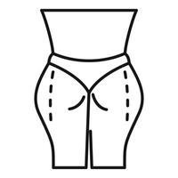 espalda hembra cuerpo liposuccion icono contorno . medicina abdomen vector