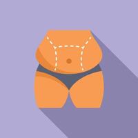 Liposuction procedure beauty icon flat . Abdominal operation vector