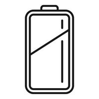 Progress charging indicator icon outline . Battery process vector