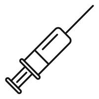 Liposuction syringe injection icon outline . Loss weight vector