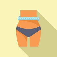 Liposuction body icon flat . Care slim loss vector