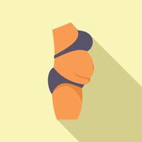 Belly liposuction icon flat . Medicine procedure vector