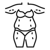 Liposuction female body icon outline . Loss fat vector