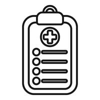 Medical board icon outline . Medical patient card vector