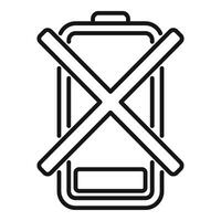 No charging battery icon outline . Cell gauge mobile vector