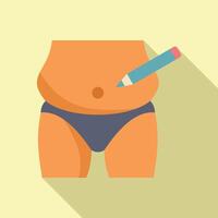 Surgeon body procedure icon flat . Medicine liposuction vector